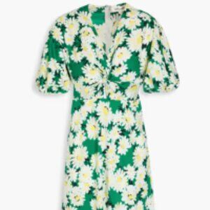 Diane von Fürstenberg Majorie twisted floral print cotton poplin midi dress